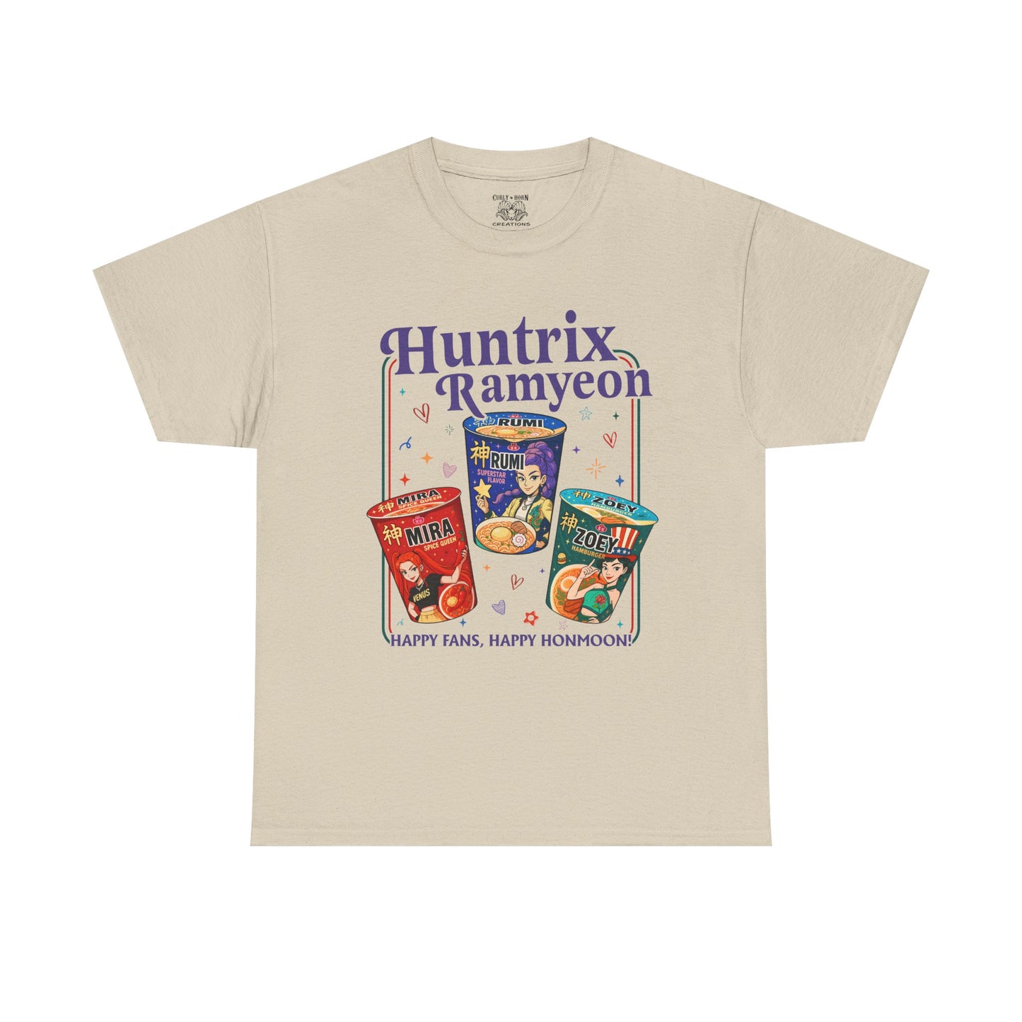 Huntrix Demon Hunter Unisex Heavy Cotton Tee, Fun Casual Wear, Perfect for Food Lovers, Gift for Friends, Anime Lovers Tee