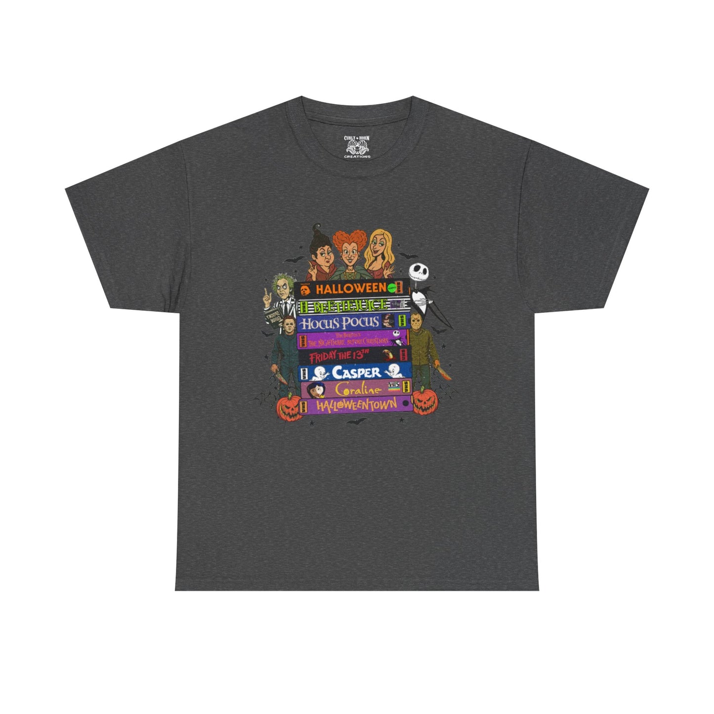 Halloween Themed Unisex Heavy Cotton Tee, Graphic Tee, Book Lovers Gift, Spooky Season Apparel, Fall Fashion, Costume Replacement