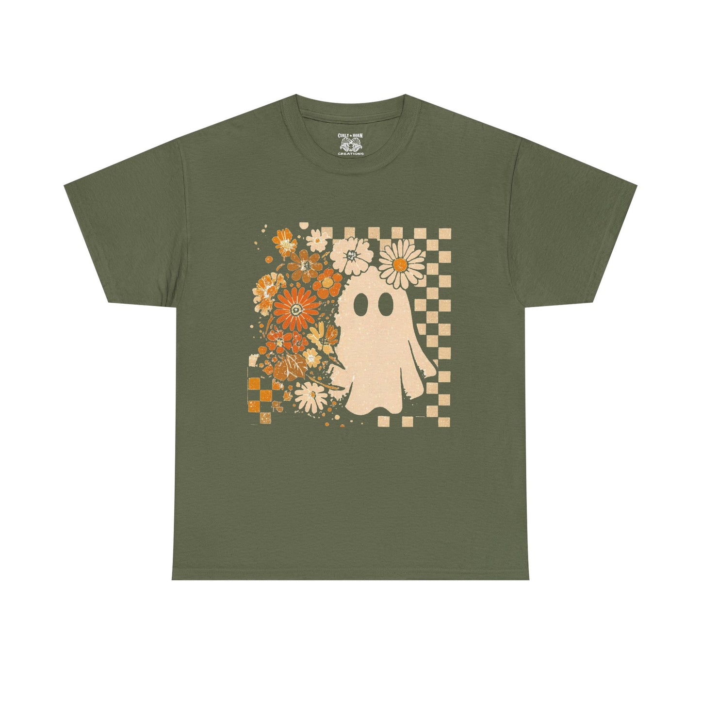 Vintage Ghost Flower Tee, Casual Tee, Unisex T-Shirt, Graphic Tee, Vintage Style Shirt, Unique Gift Idea