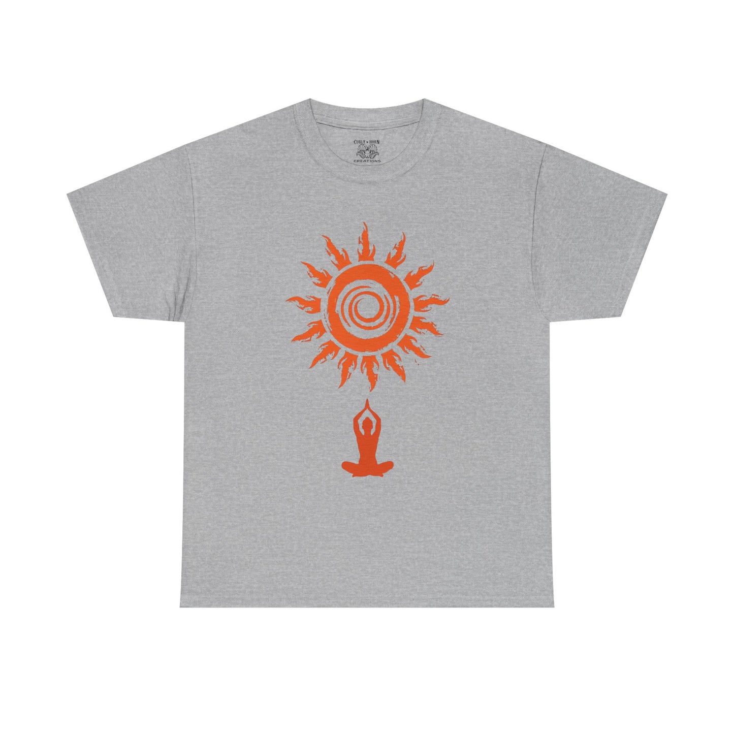 Sunshine Spirit Unisex Heavy Cotton Tee | Relaxed Fit, Bohemian Style, Yoga Shirt, Casual Wear, Gift for Nature Lovers