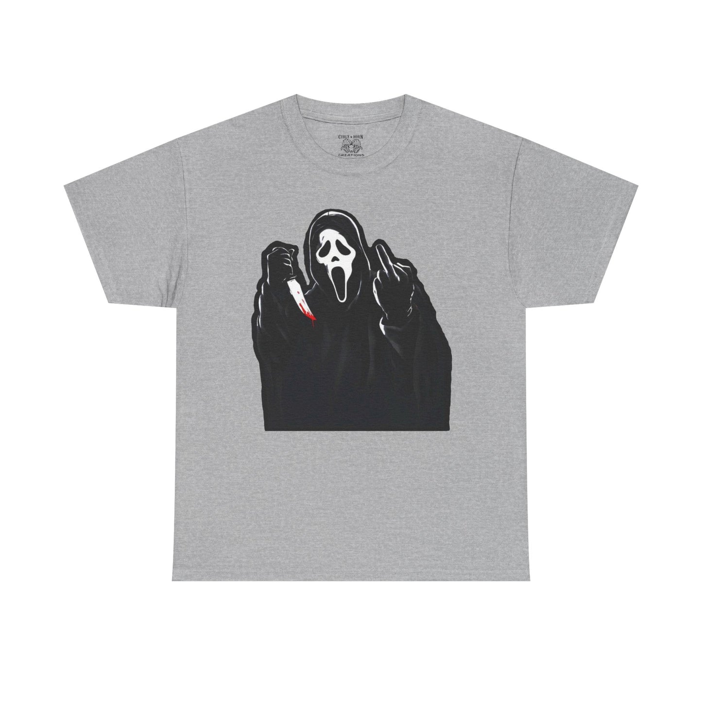 Scream-Inspired Unisex Heavy Cotton Tee | Halloween T-Shirt, Graphic Tee, Horror Movie Merch, Gift for Fans, Casual Wear