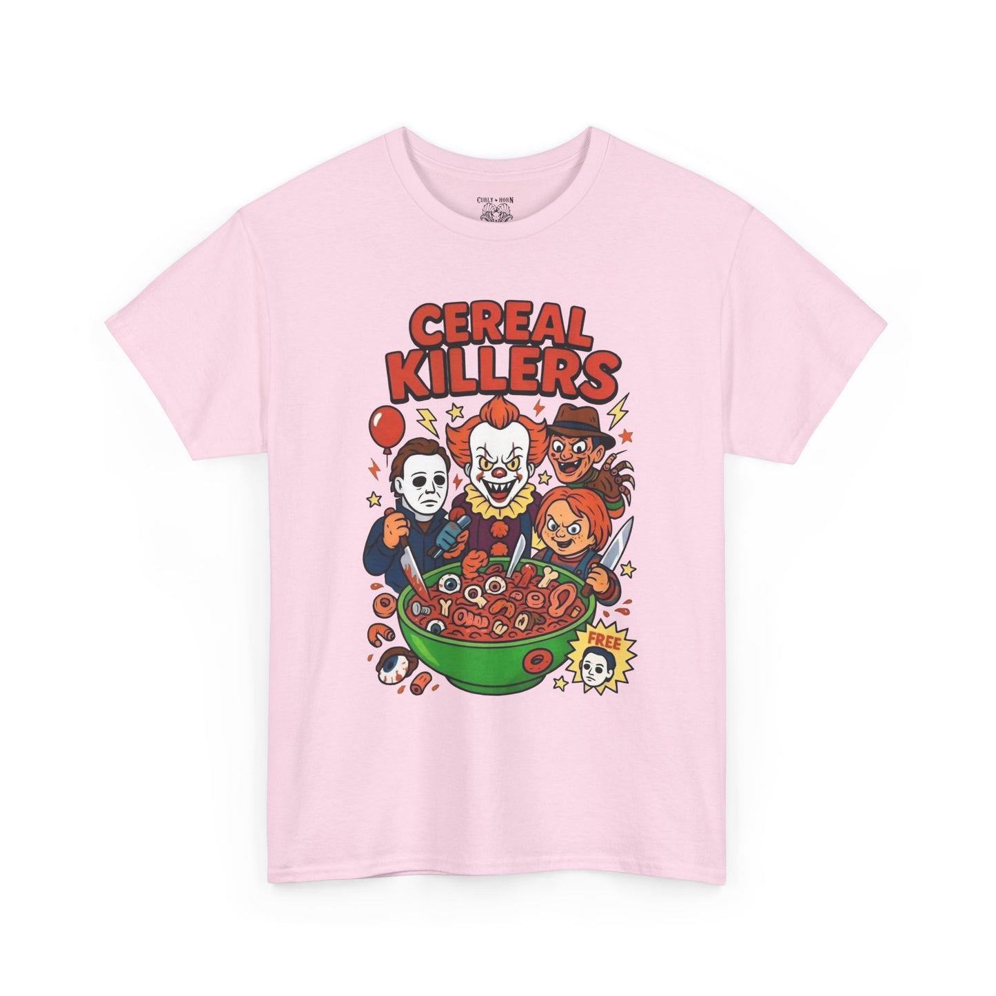 Cereal Killers Tee - Fun Halloween T-Shirt, Horror Movie Merch, Unisex Graphic Shirt, Spooky Costume Top, Unique Gift Idea