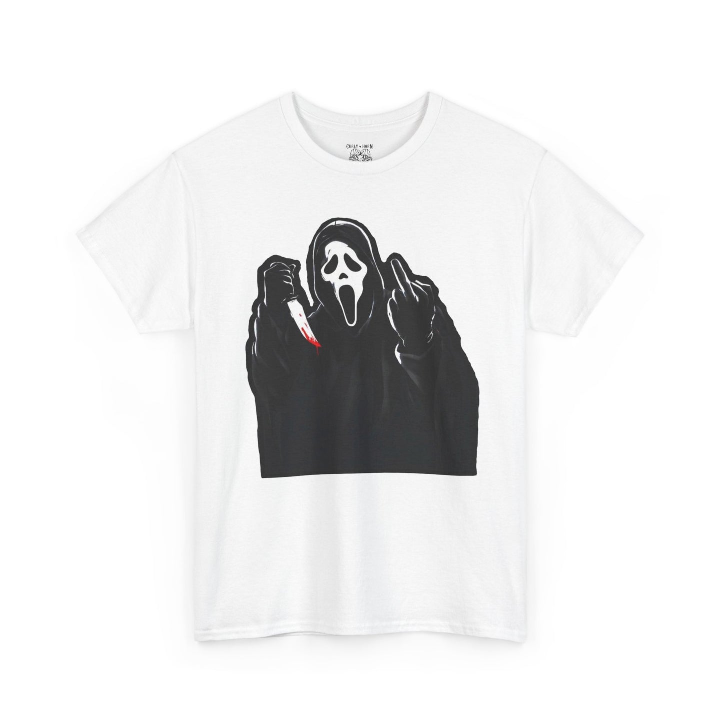 Scream-Inspired Unisex Heavy Cotton Tee | Halloween T-Shirt, Graphic Tee, Horror Movie Merch, Gift for Fans, Casual Wear