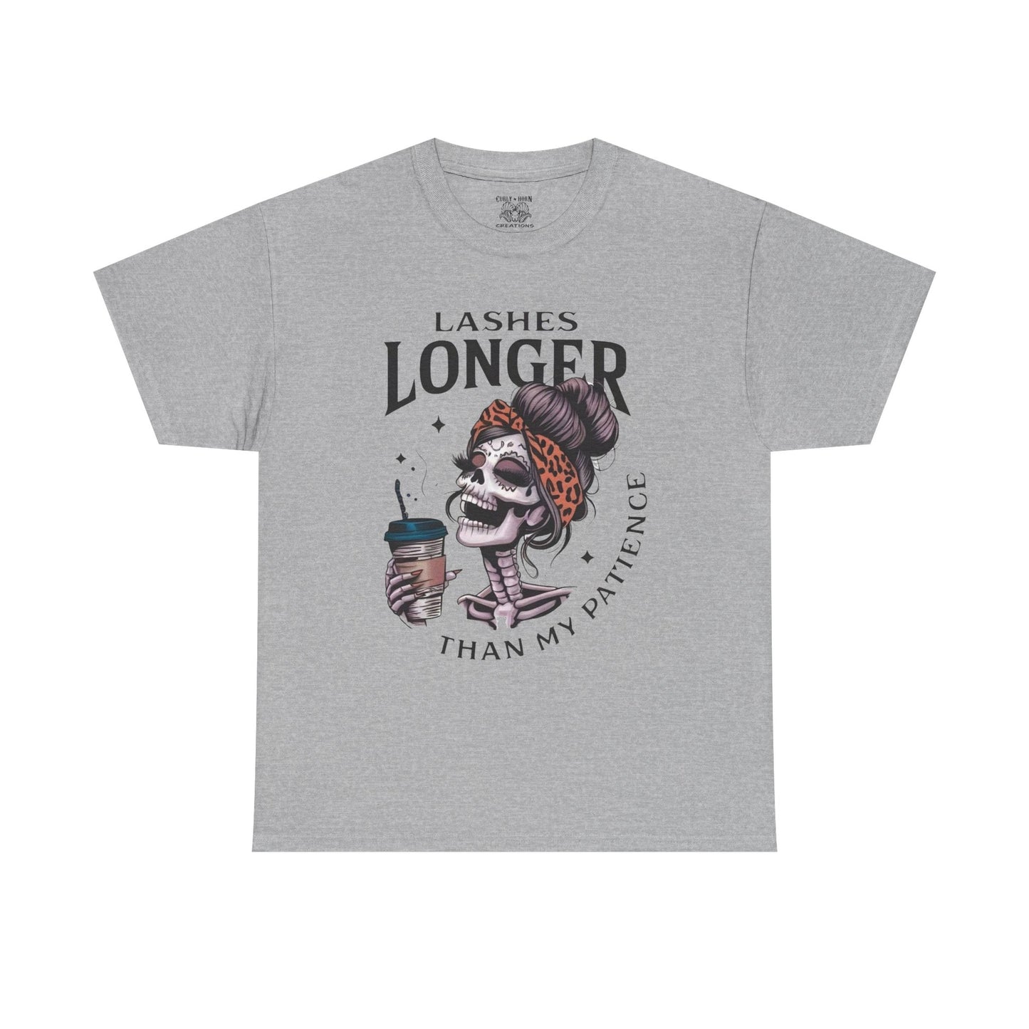 Stylish Graphic Tee - Lashes Longer Than My Patience, Funny Quote Shirt, Casual Wear, Gift for Makeup Lovers, Trendy Apparel