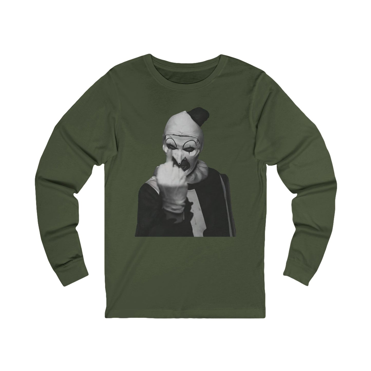 Art the Clown Graphic Long Sleeve Tee | Unisex Jersey Shirt, Halloween Costume, Quirky Gift, Casual Wear, Clown Lovers Tee