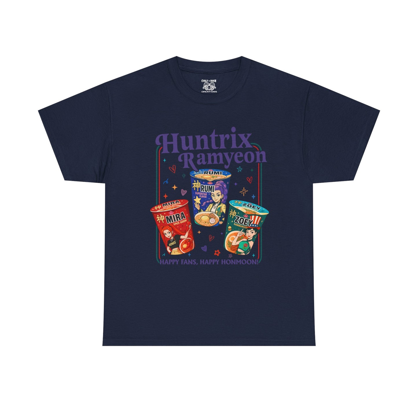 Huntrix Demon Hunter Unisex Heavy Cotton Tee, Fun Casual Wear, Perfect for Food Lovers, Gift for Friends, Anime Lovers Tee