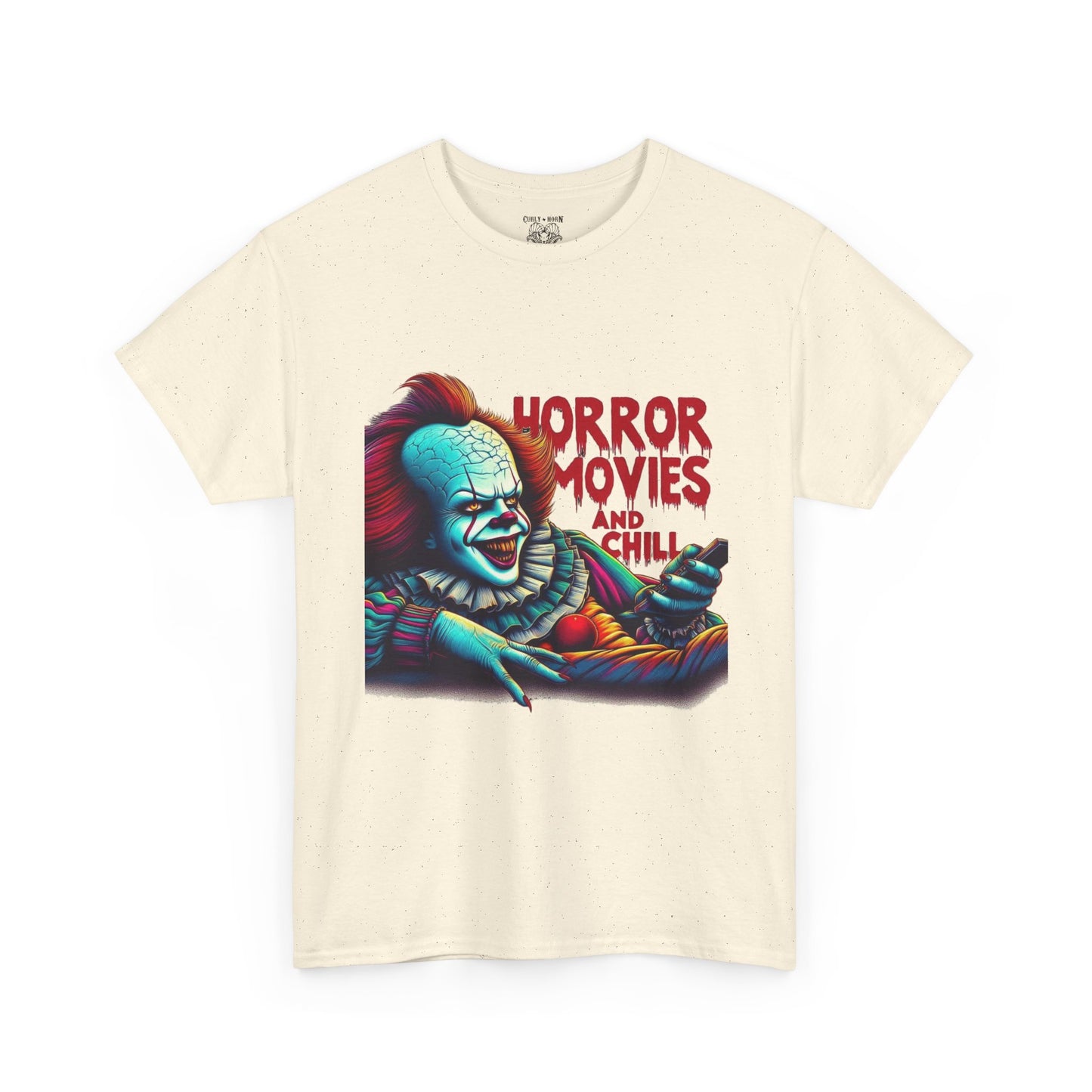 Pennywise Horror Movies Heavy Cotton Tee, Funny Scary Shirt, Movie Night Outfit, Unisex Graphic Tee, Halloween Gift
