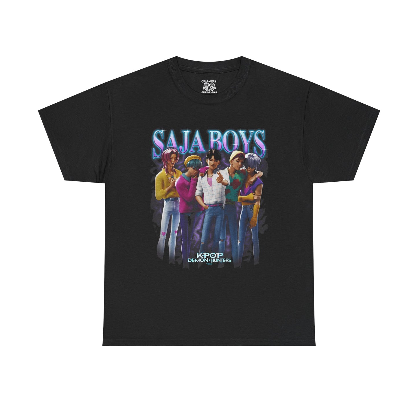 KPOP Saja Boys Graphic Tee, Unisex Heavy Cotton Tee for Fans, Festival Wear, Casual Street Style, Unique Gift Idea