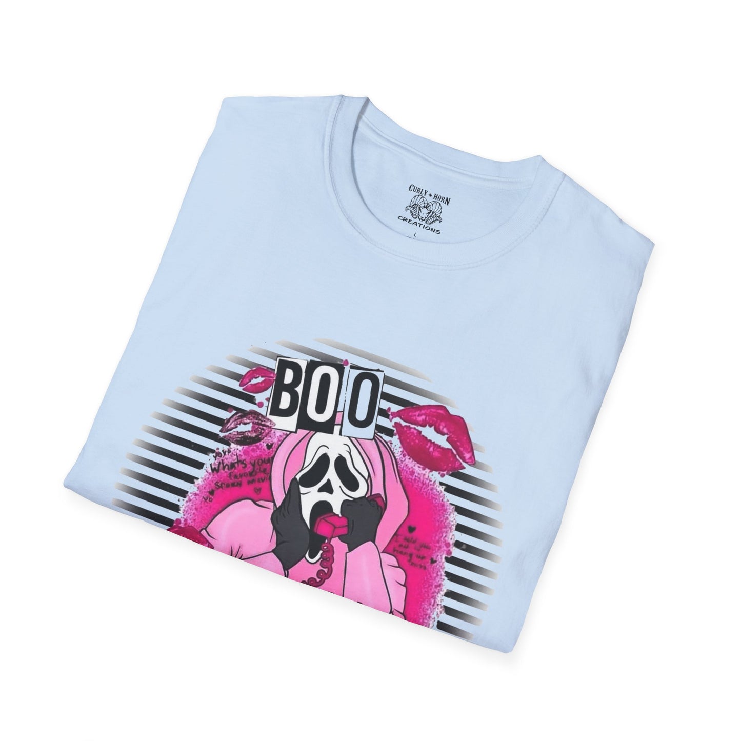 Halloween Ghost Face T-Shirt, Boo You Horror Tee, Unisex Softstyle Tee, Spooky Shirt for Costume Party, Trendy Halloween Apparel