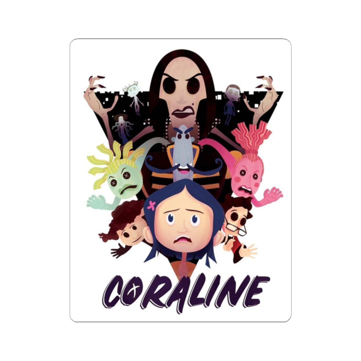 Coraline Kiss-Cut Stickers, Whimsical Cartoon Decals, Perfect for Kids and Fans, Ideal for Parties, Gifts, Scrapbooking, Laptop Décor
