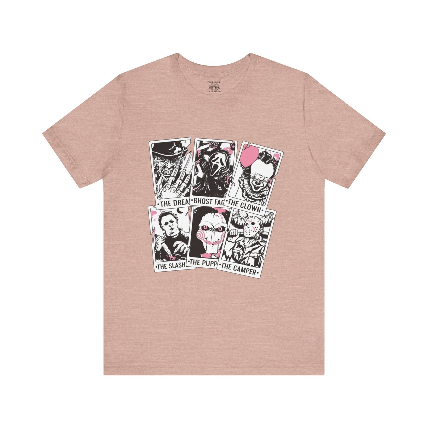 Horror Vibes Graphic Tee, Unisex Short Sleeve Shirt, Perfect for Halloween, Movie Night, Gift for Horror Fans, Casual Wear