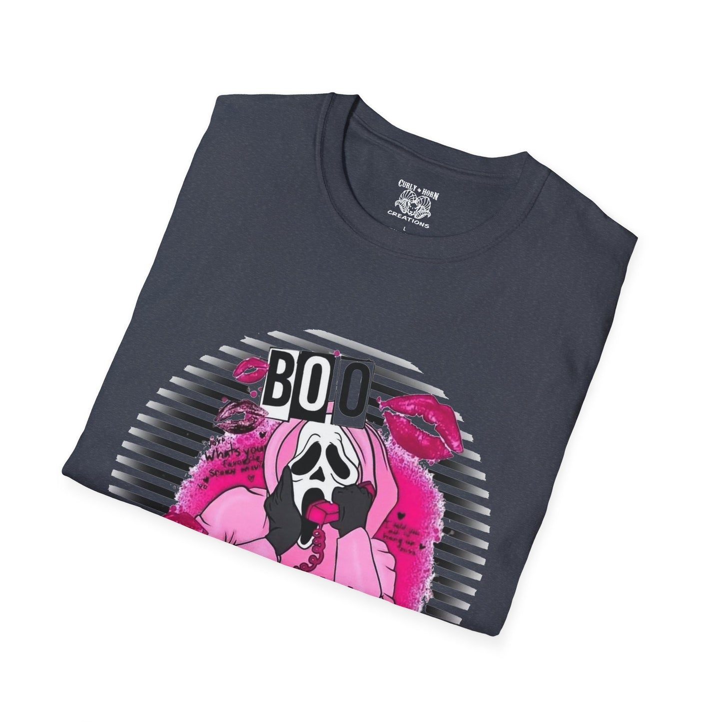 Halloween Ghost Face T-Shirt, Boo You Horror Tee, Unisex Softstyle Tee, Spooky Shirt for Costume Party, Trendy Halloween Apparel