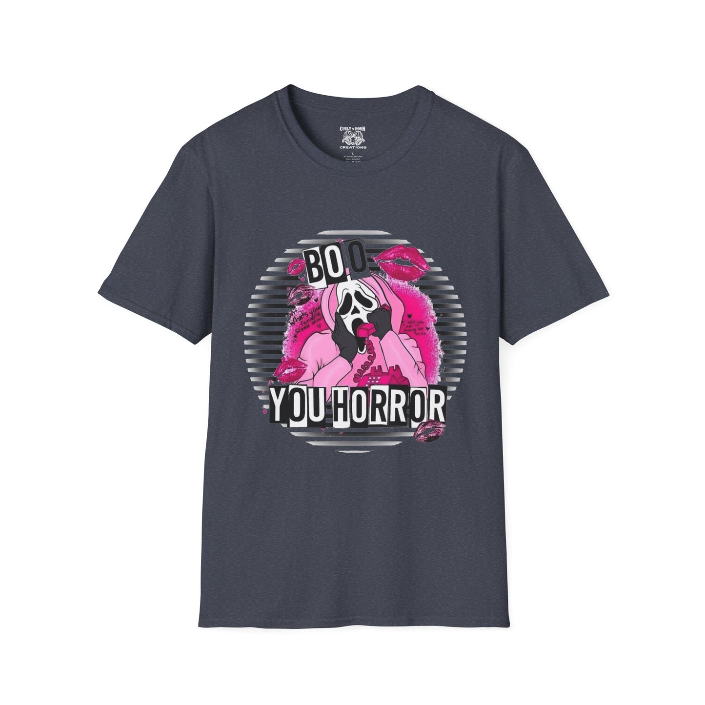 Halloween Ghost Face T-Shirt, Boo You Horror Tee, Unisex Softstyle Tee, Spooky Shirt for Costume Party, Trendy Halloween Apparel