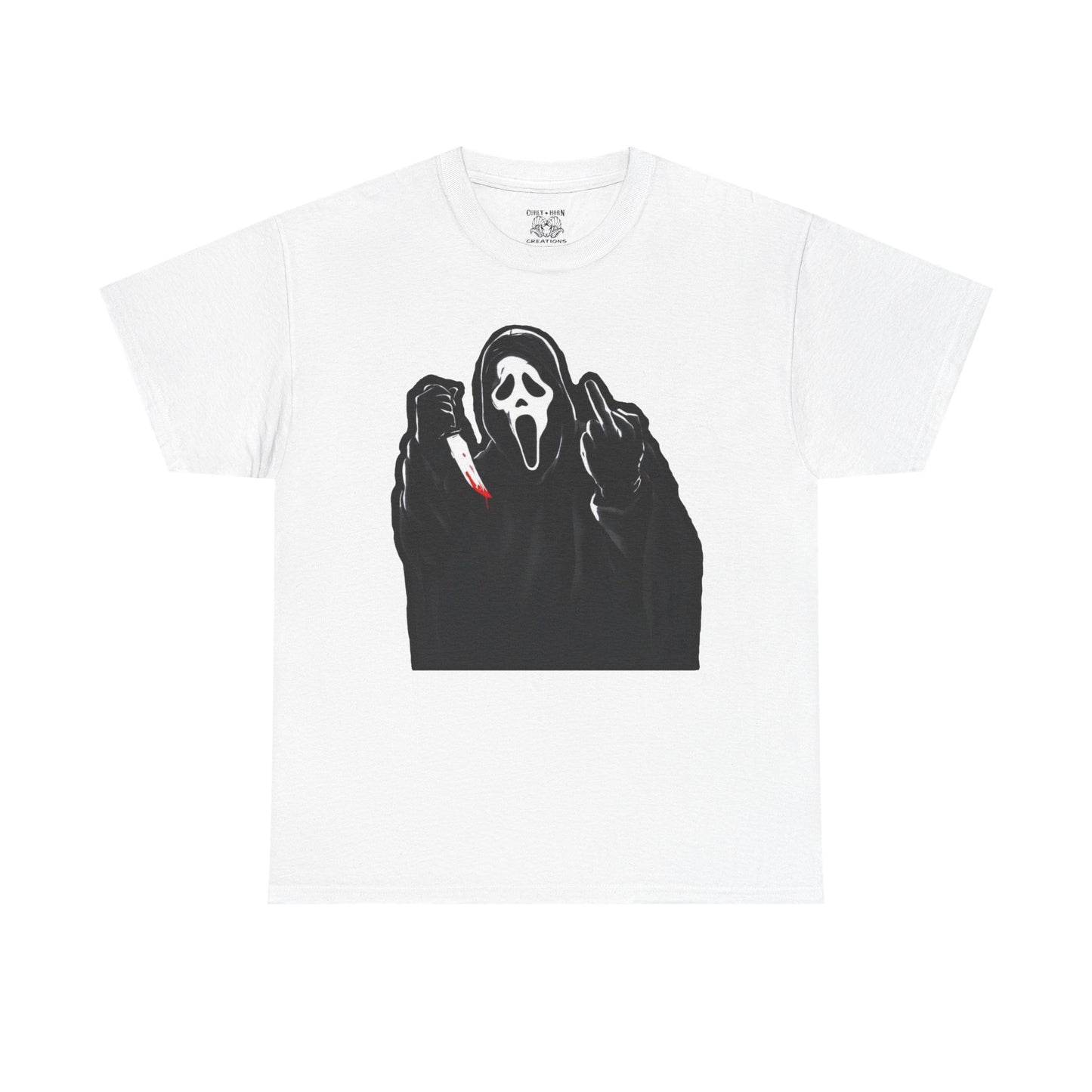 Scream-Inspired Unisex Heavy Cotton Tee | Halloween T-Shirt, Graphic Tee, Horror Movie Merch, Gift for Fans, Casual Wear