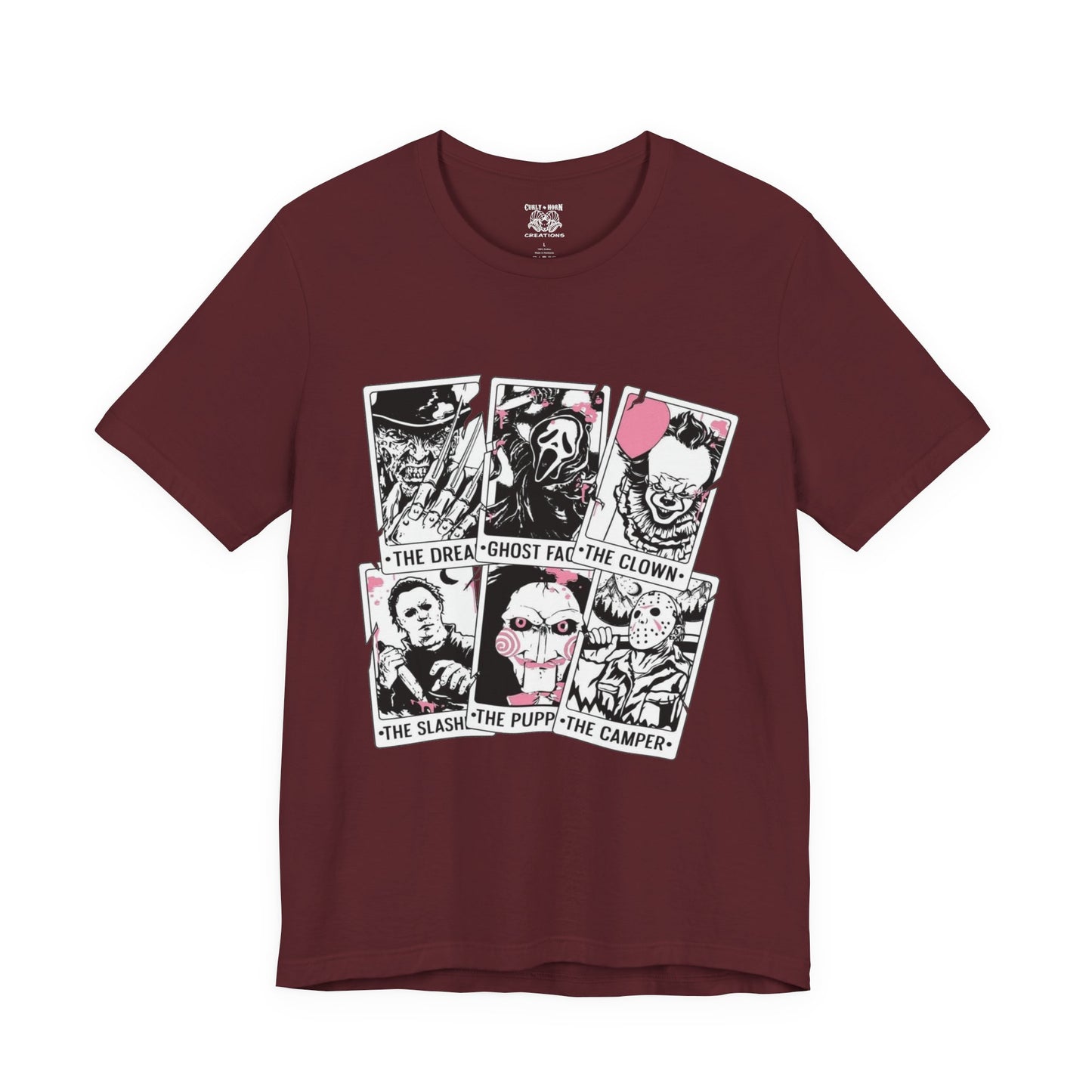 Horror Vibes Graphic Tee, Unisex Short Sleeve Shirt, Perfect for Halloween, Movie Night, Gift for Horror Fans, Casual Wear
