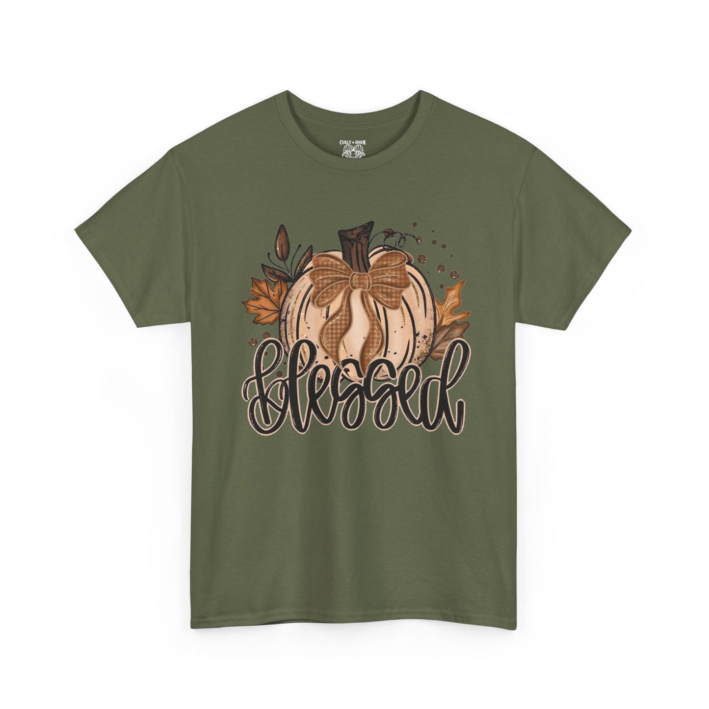 Blessed Pumpkin Tee - Fall Apparel, Thanksgiving Shirt, Autumn Outfit, Gift for Her, Cute Layering Tee