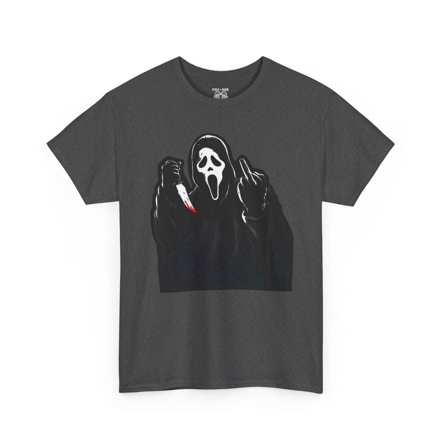 Scream-Inspired Unisex Heavy Cotton Tee | Halloween T-Shirt, Graphic Tee, Horror Movie Merch, Gift for Fans, Casual Wear