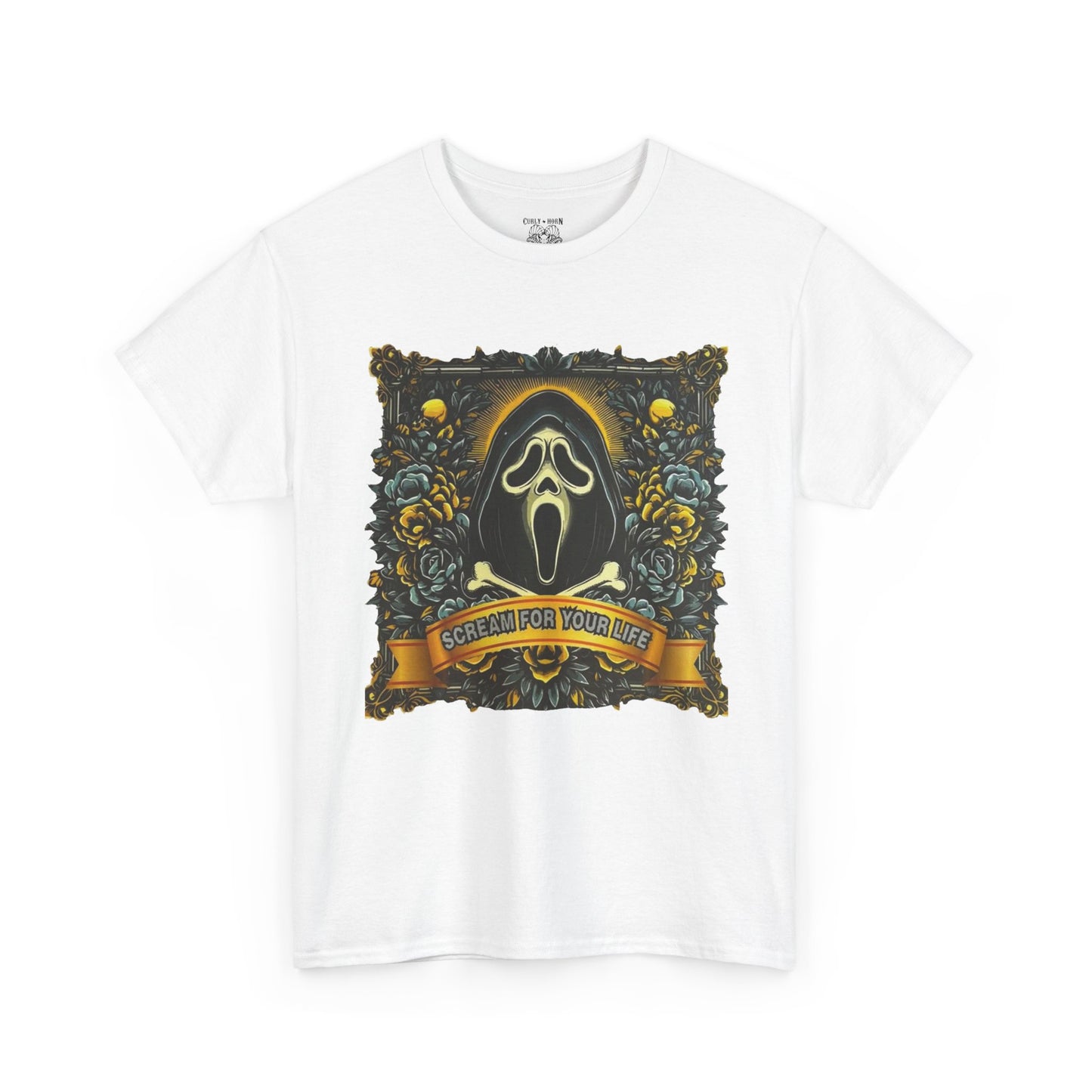 Spooky Graphic Tee, Halloween T-Shirt, Horror Fan Apparel, Unisex Cotton Shirt, Ghost-Inspired Design, Casual Outfit