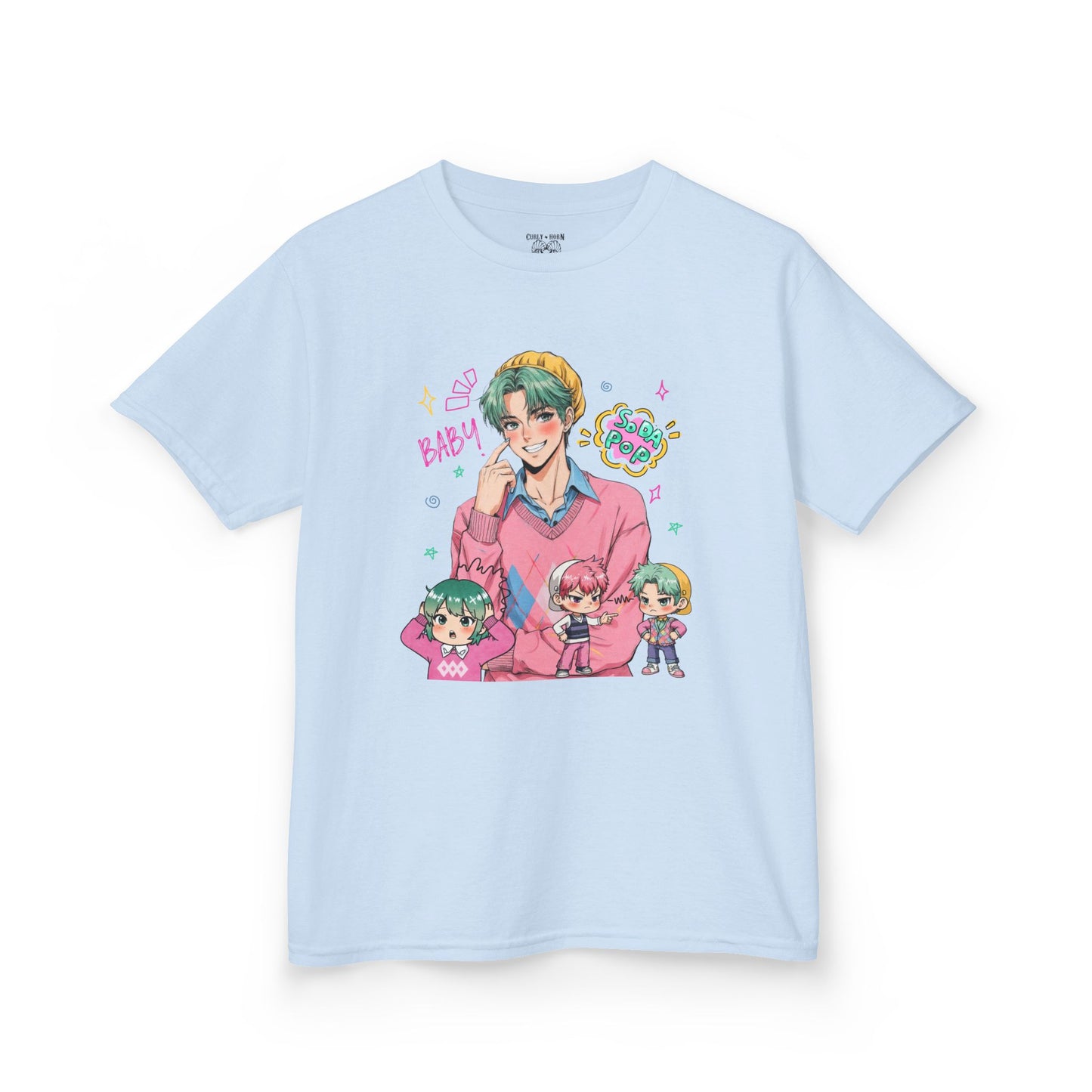 Kids Graphic Tee with Baby Saja, Baby Shirt, Cartoon T-Shirt, Anime Kids Tee, Gift for Children, Fun Everyday Wear