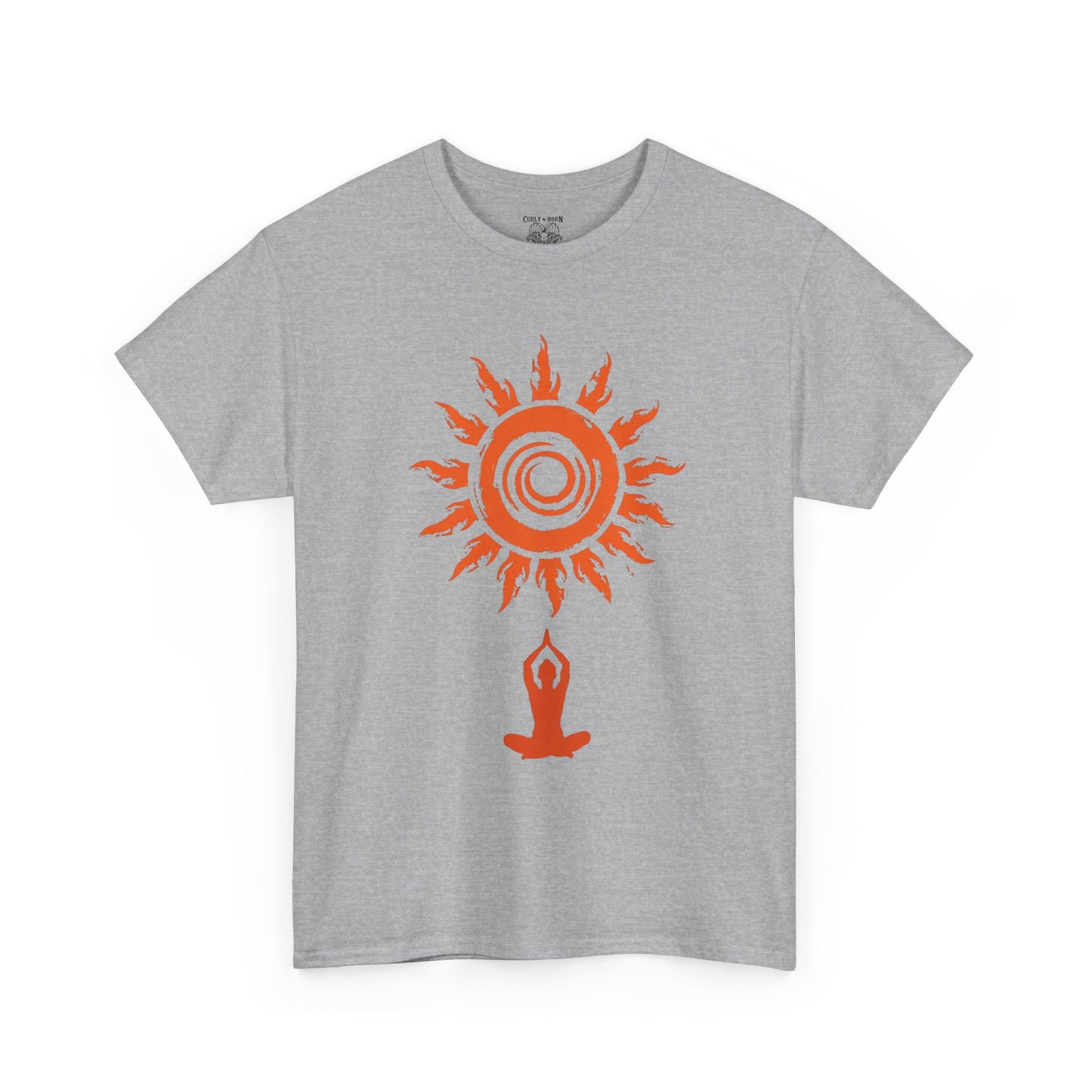 Sunshine Spirit Unisex Heavy Cotton Tee | Relaxed Fit, Bohemian Style, Yoga Shirt, Casual Wear, Gift for Nature Lovers