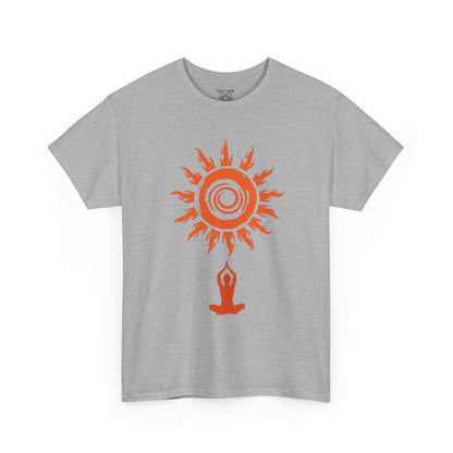 Sunshine Spirit Unisex Heavy Cotton Tee | Relaxed Fit, Bohemian Style, Yoga Shirt, Casual Wear, Gift for Nature Lovers