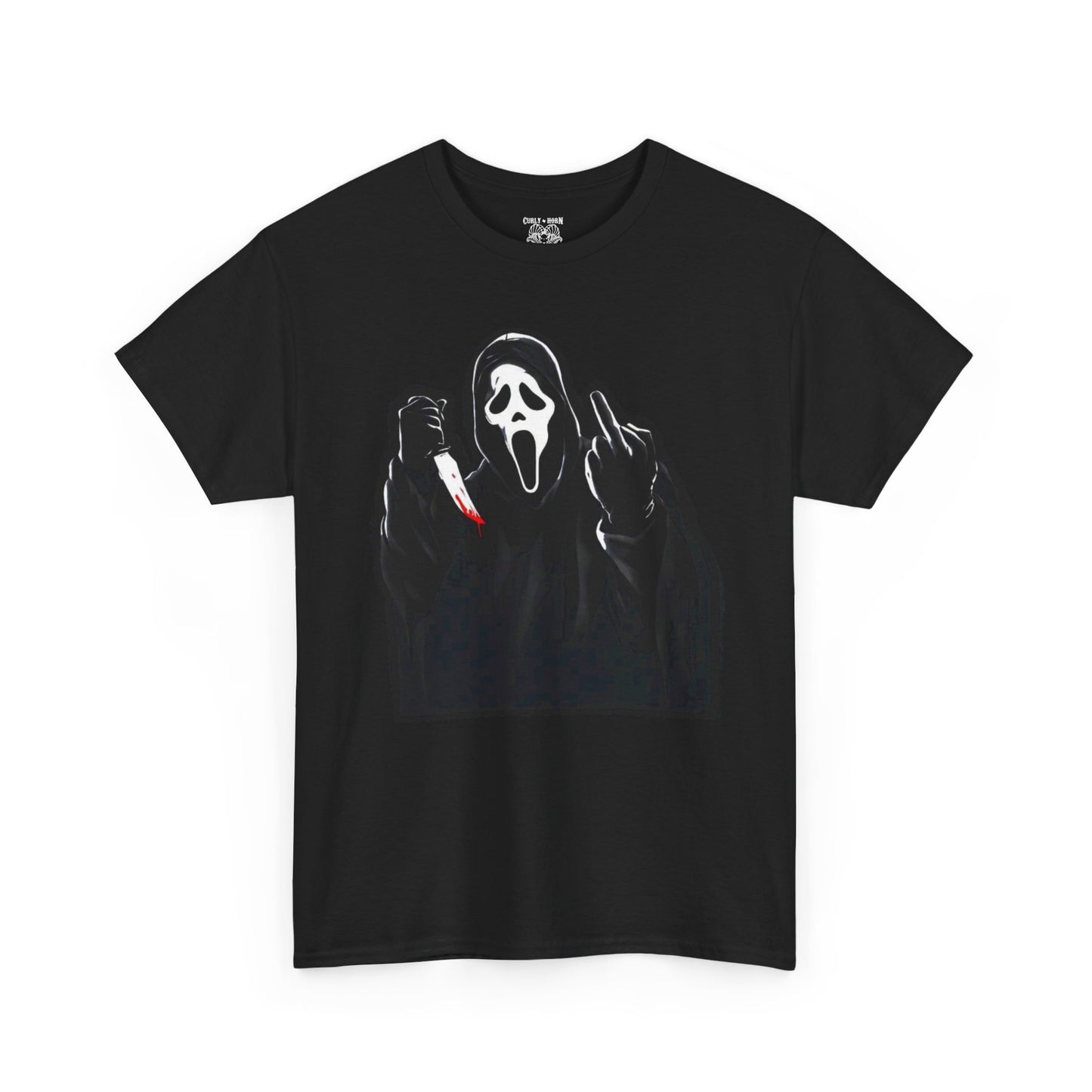 Scream-Inspired Unisex Heavy Cotton Tee | Halloween T-Shirt, Graphic Tee, Horror Movie Merch, Gift for Fans, Casual Wear