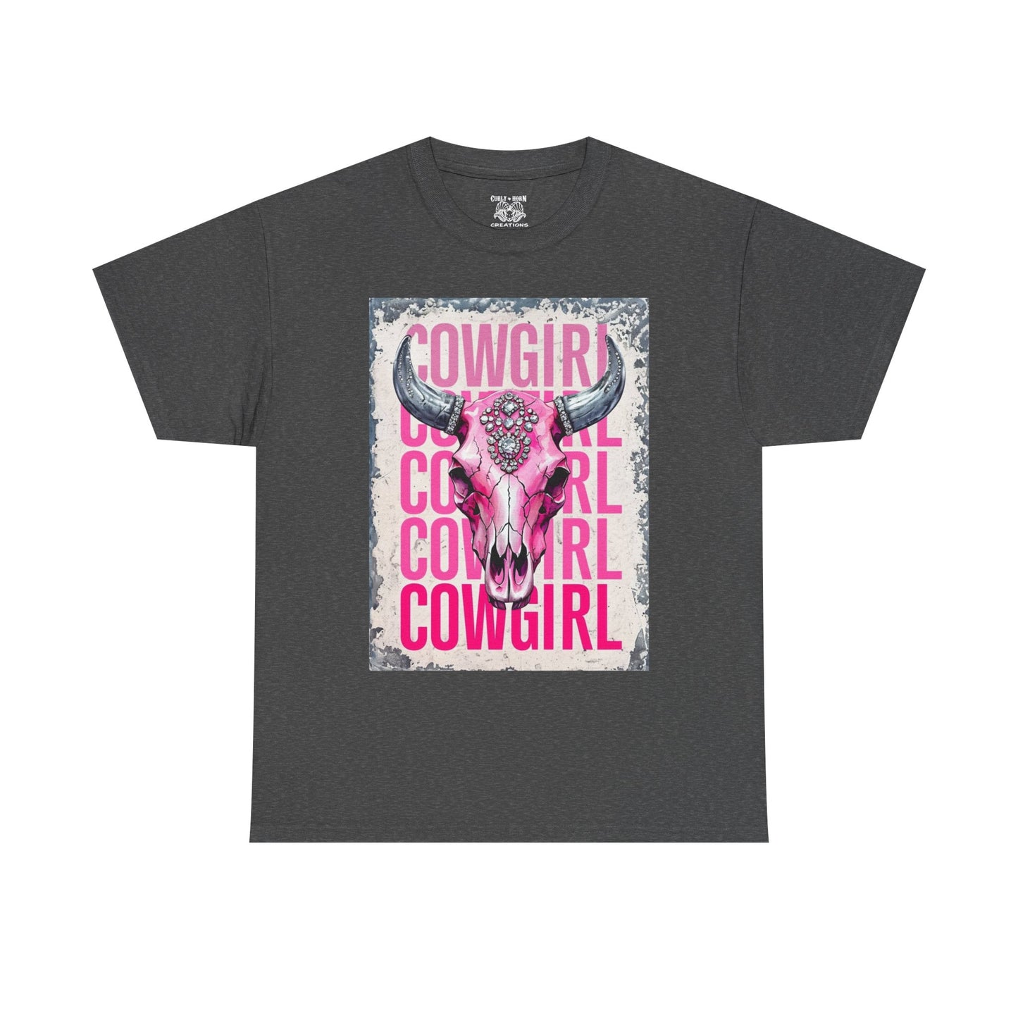 Cowgirl Vibes Unisex Heavy Cotton Tee, Country Style Shirt, Western Graphic T-Shirt, Gift for Cowgirls, Rodeo Apparel, Boho Fashion