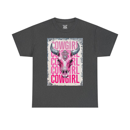 Cowgirl Vibes Unisex Heavy Cotton Tee, Country Style Shirt, Western Graphic T-Shirt, Gift for Cowgirls, Rodeo Apparel, Boho Fashion