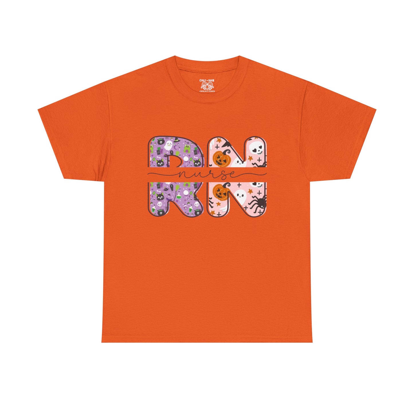 Playful RN Graphic Tee, Unisex Cotton Shirt, Fun Nurse Gift, Casual Wear, Nursing Student Apparel, Halloween Vibe