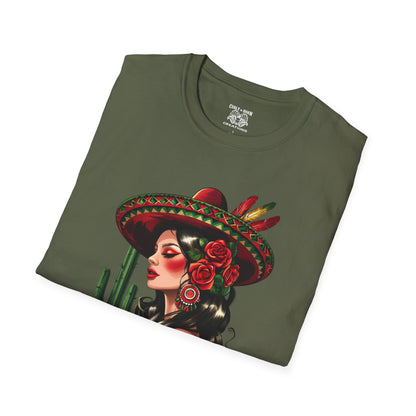Mexican Woman Design Unisex T-Shirt, Celebrate Mexican Culture, Great for Festivals, Cinco de Mayo, Gift for Her