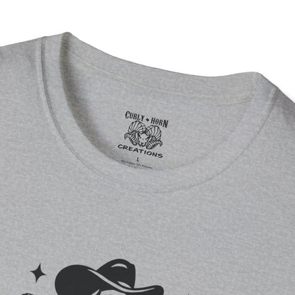 Skeleton Cowgirl T-Shirt, Vintage Halloween Tee, Unisex Graphic Shirt, Casual Outfit, Festival Wear, Spooky Season Apparel