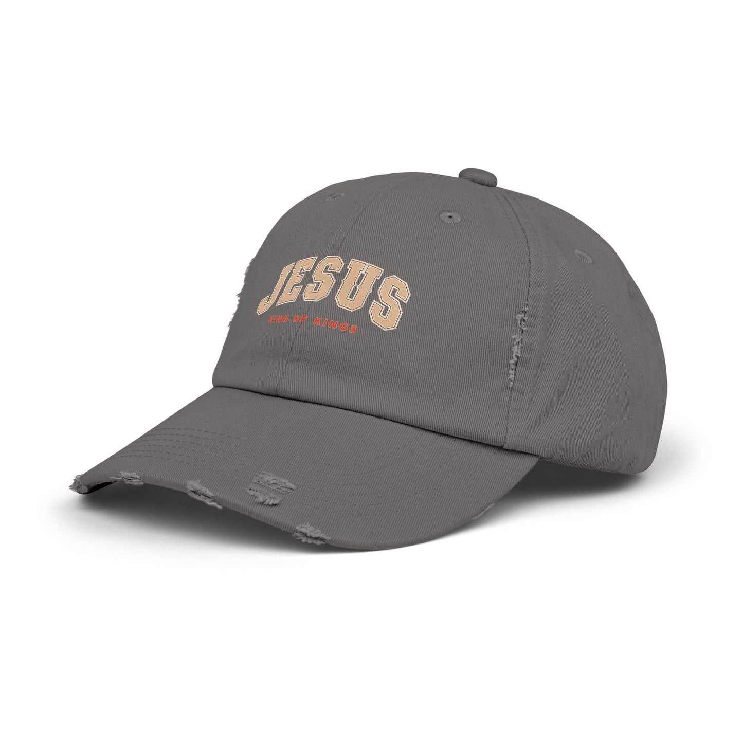 Unisex Distressed Cap - Jesus King of Kings Hat, Vintage Christian Hat, Casual Faith Cap, Inspirational Gift, Everyday Wear