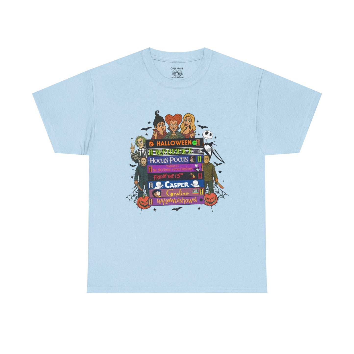 Halloween Themed Unisex Heavy Cotton Tee, Graphic Tee, Book Lovers Gift, Spooky Season Apparel, Fall Fashion, Costume Replacement