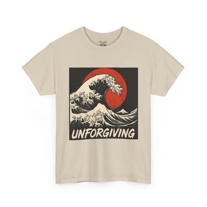 Unforgiving Wave Graphic Tee, Ocean Lover Shirt, Casual Unisex Tee, Art Inspired T-Shirt, Unique Beach Wear