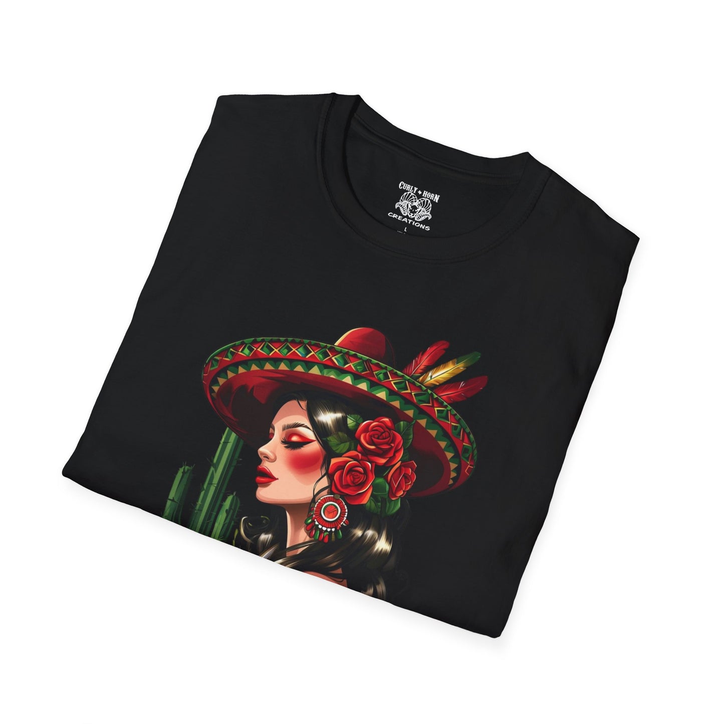 Mexican Woman Design Unisex T-Shirt, Celebrate Mexican Culture, Great for Festivals, Cinco de Mayo, Gift for Her
