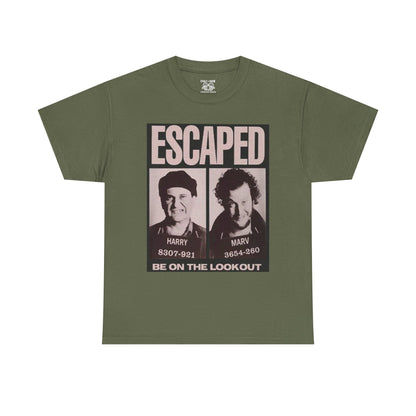 Escaped Mugshot Home Alone Unisex Heavy Cotton Tee | Fun Gift for Fans, Casual Wear, Novelty Tee, Humor Shirt, Movie Lovers