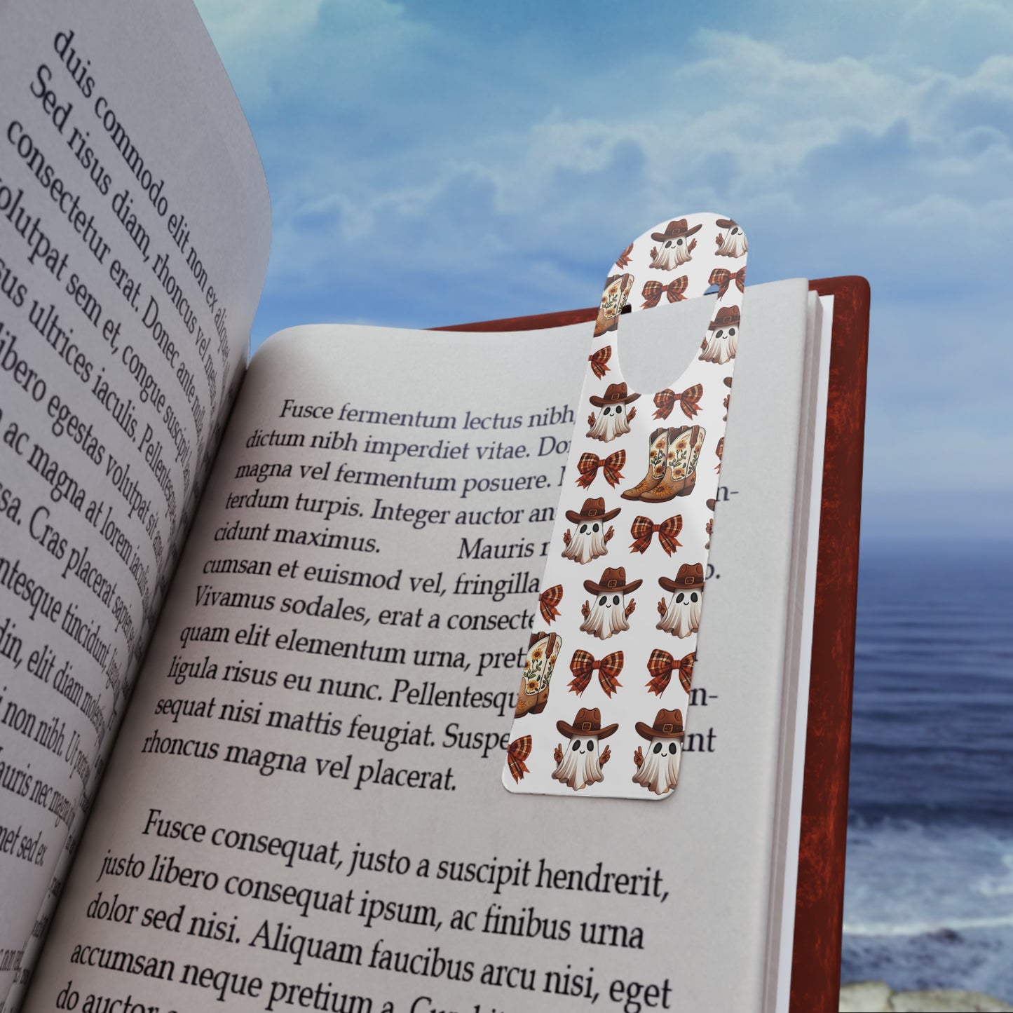Cowboy Ghost Bookmark, Cute Book Marker, Halloween Gift, Reading Accessory, Fun Literary Decor, Book Lover's Gift