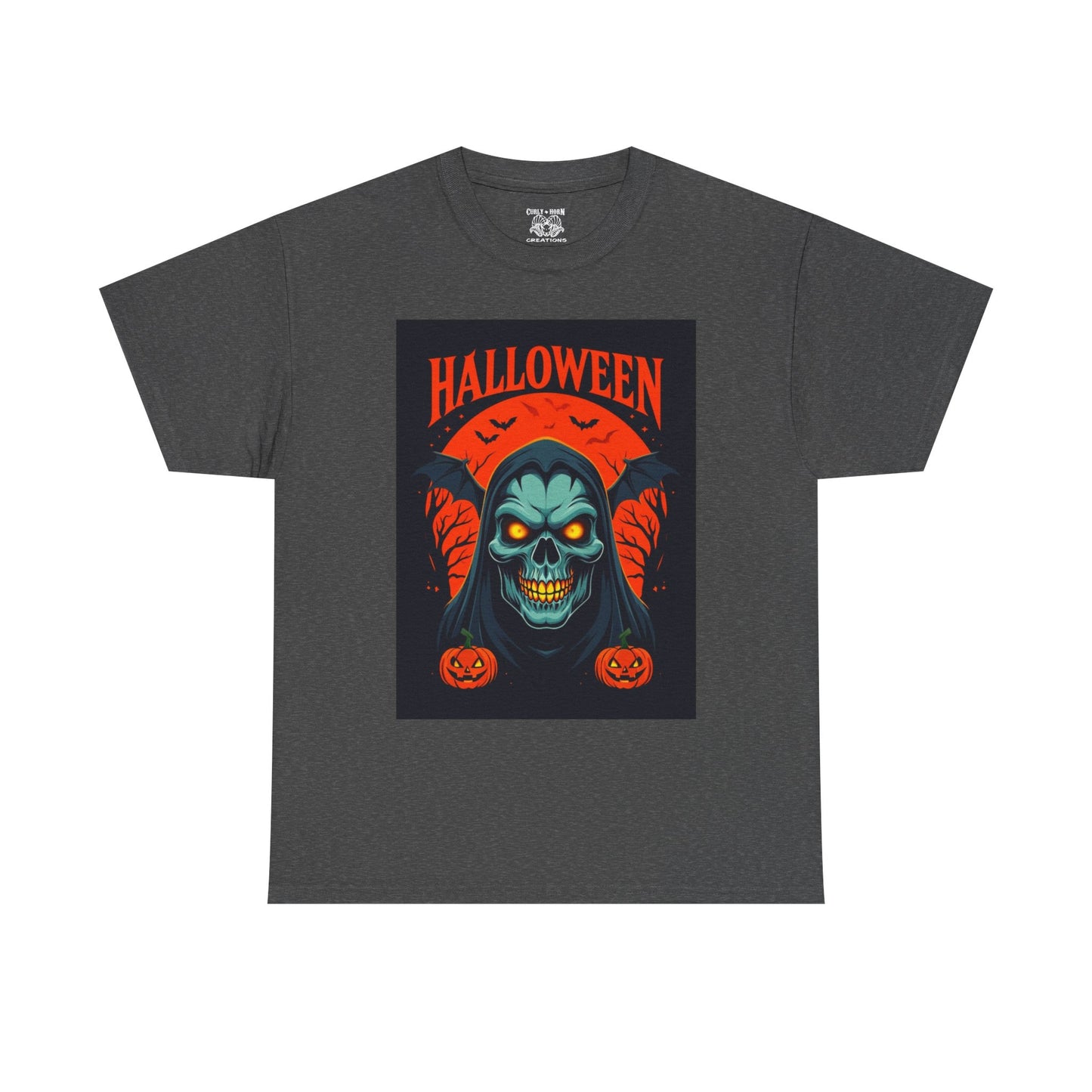 Halloween Graphic Tee, Spooky Unisex Heavy Cotton Shirt, Halloween Costume, Fall Festivities Wear, Trick or Treat Apparel