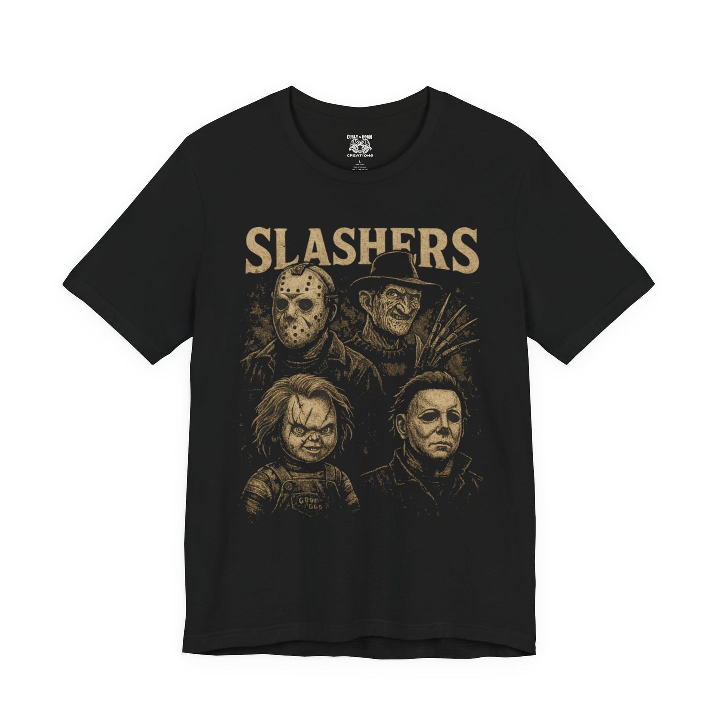 Horror Movie Graphic Tee, Unisex Short Sleeve Shirt, Halloween Costume Shirt, Slashers Theme Apparel, Horror Fan Gift