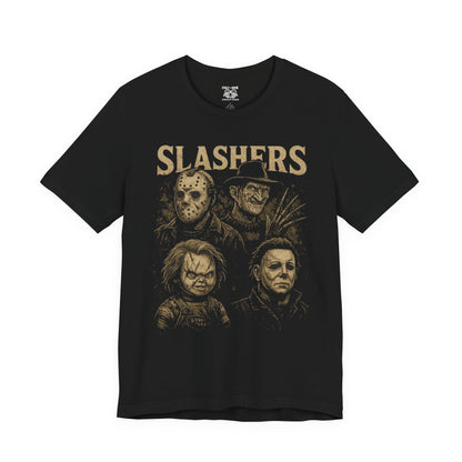 Horror Movie Graphic Tee, Unisex Short Sleeve Shirt, Halloween Costume Shirt, Slashers Theme Apparel, Horror Fan Gift