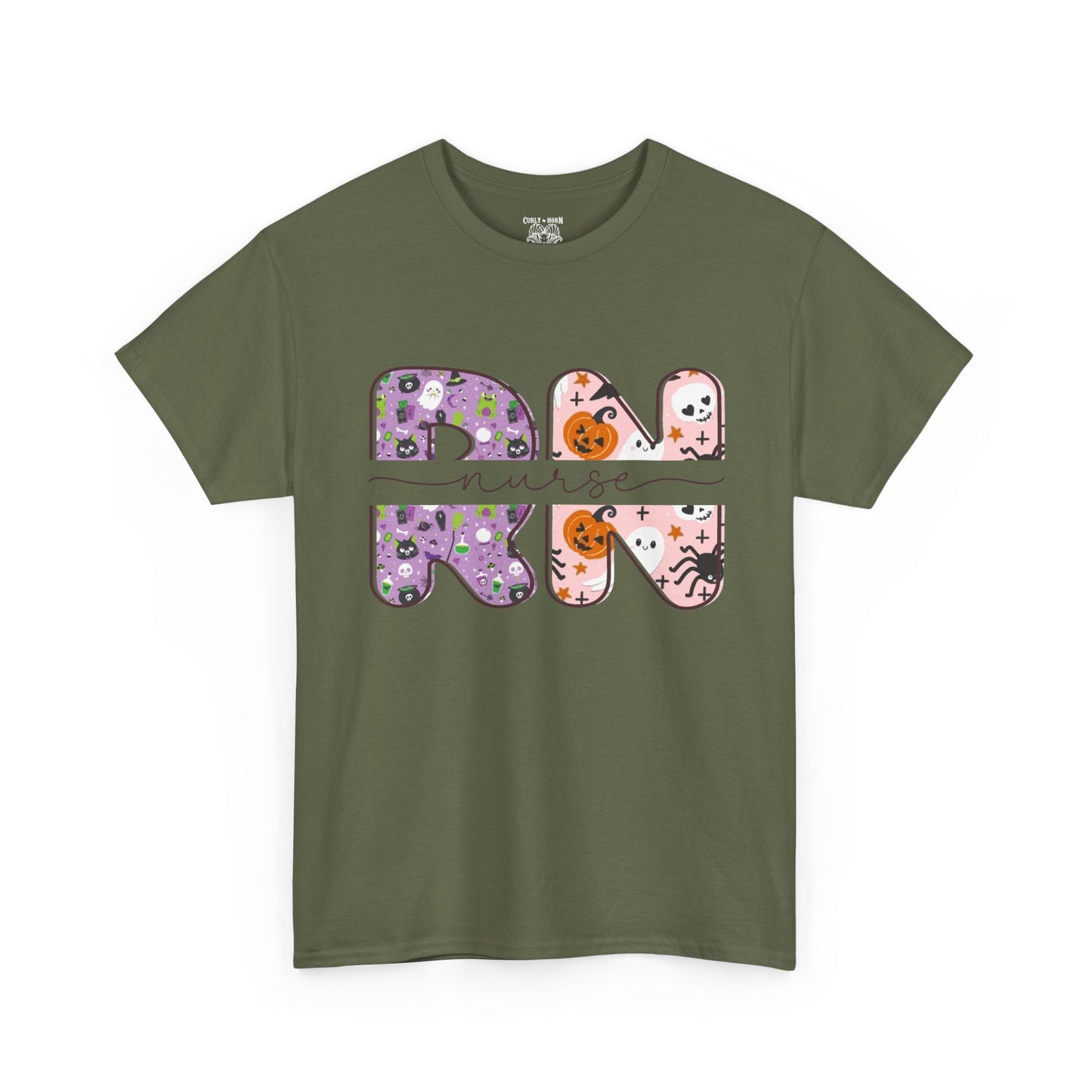 Playful RN Graphic Tee, Unisex Cotton Shirt, Fun Nurse Gift, Casual Wear, Nursing Student Apparel, Halloween Vibe