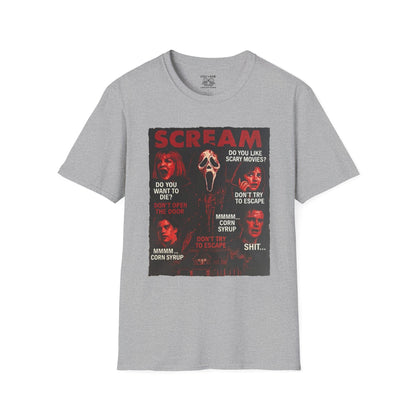Scream Movie T-Shirt, Horror Tees for Movie Lovers, Unisex Graphic Tee, Halloween Costumes, Scary Movie Gifts