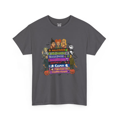 Halloween Themed Unisex Heavy Cotton Tee, Graphic Tee, Book Lovers Gift, Spooky Season Apparel, Fall Fashion, Costume Replacement