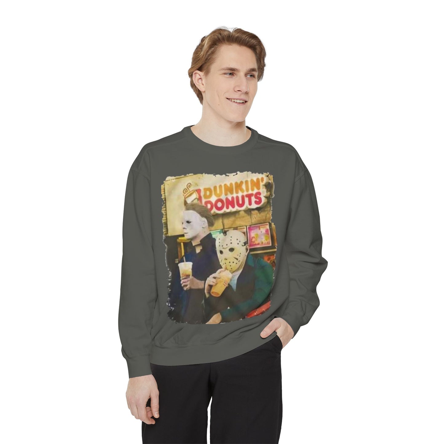 Funny Sweatshirt with Horror Movie Theme, Unisex Garment-Dyed Top, Perfect for Halloween, Gift for Movie Lovers, Cozy Casual Wear, [...]