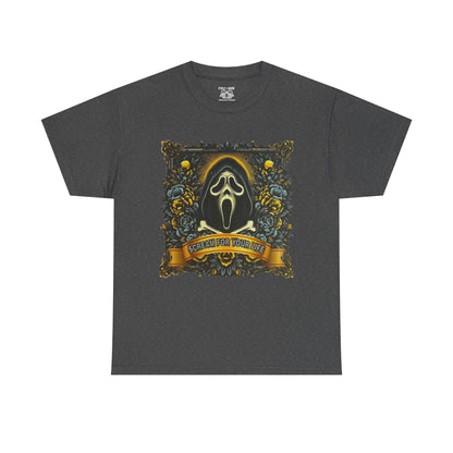 Spooky Graphic Tee, Halloween T-Shirt, Horror Fan Apparel, Unisex Cotton Shirt, Ghost-Inspired Design, Casual Outfit