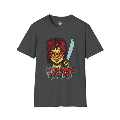 Retro Chucky Horror Game T-Shirt, Gamer Apparel, Unique Gift for Gamers, Halloween Costume, Playful Casual Wear