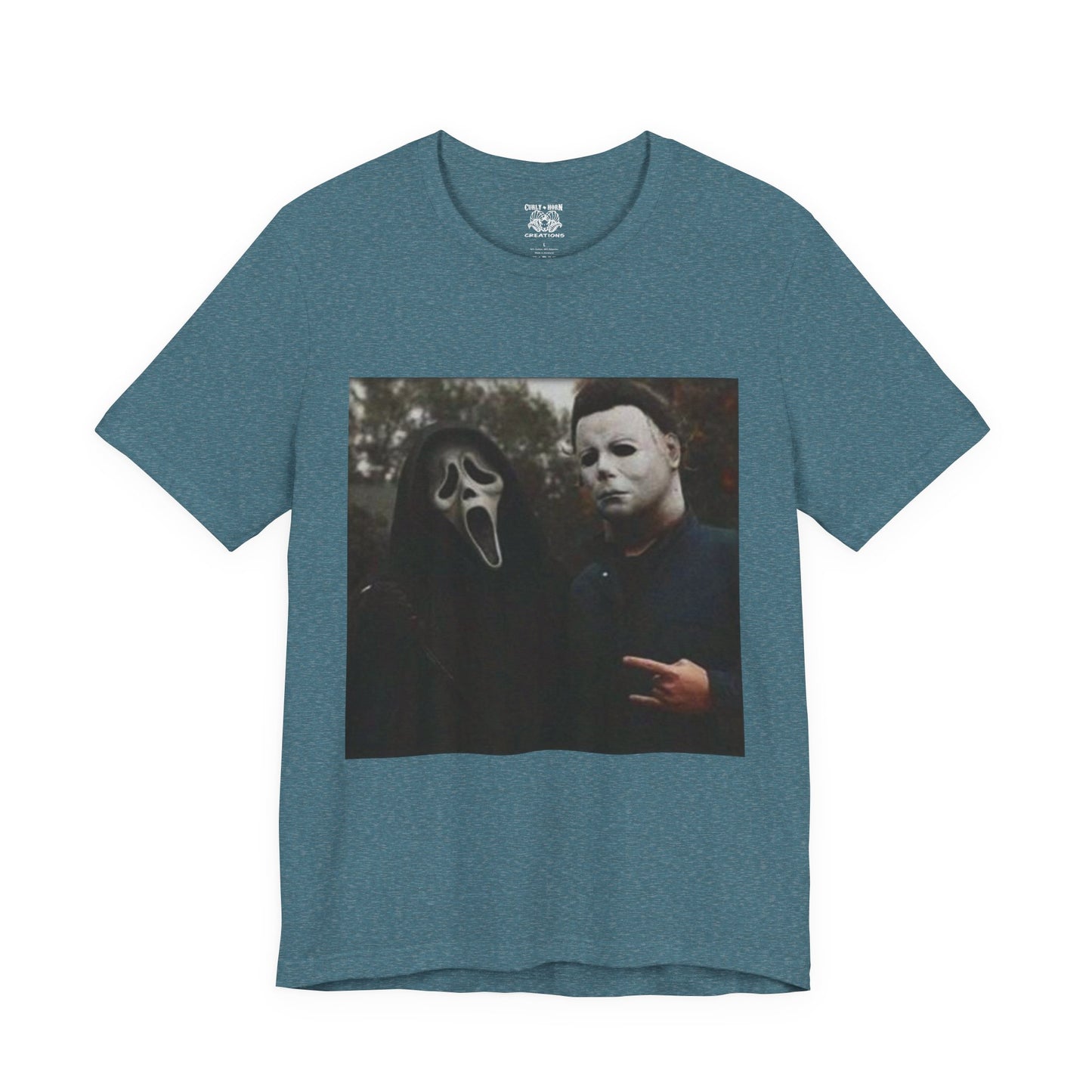 Horror Movie Graphic Tee, Unisex Jersey Short Sleeve Tee, Halloween Costume Shirt, Scary Movie Fan Apparel, Spooky Themed Tee