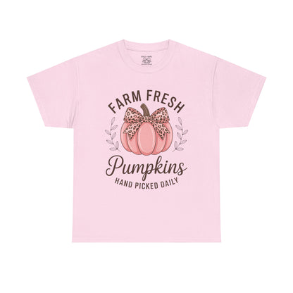 Farm Fresh Pumpkins Unisex T-Shirt, Fall Apparel, Pumpkin Spice Shirt, Autumn Tee, Halloween Gift, Cozy Fall Clothing