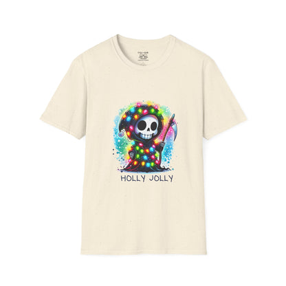 Holly Jolly Skull T-Shirt - Fun Unisex Tee for Holiday Cheer, Halloween, Christmas, Gift for Friends, Graphic Shirt