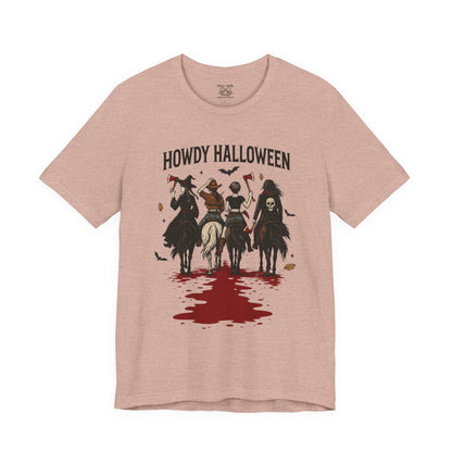 Howdy Halloween Unisex Tee, Spooky Graphic T-Shirt, Fall Festival Shirt, Halloween Costume Top, Casual Fall Wear